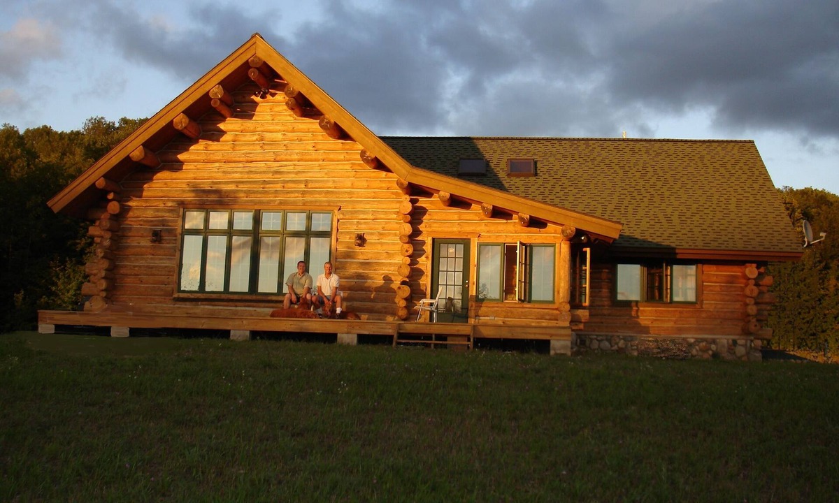 Central Lake Cabin | Bellaire Overlook Log Home on Beautiful 40 Acres with sunset views