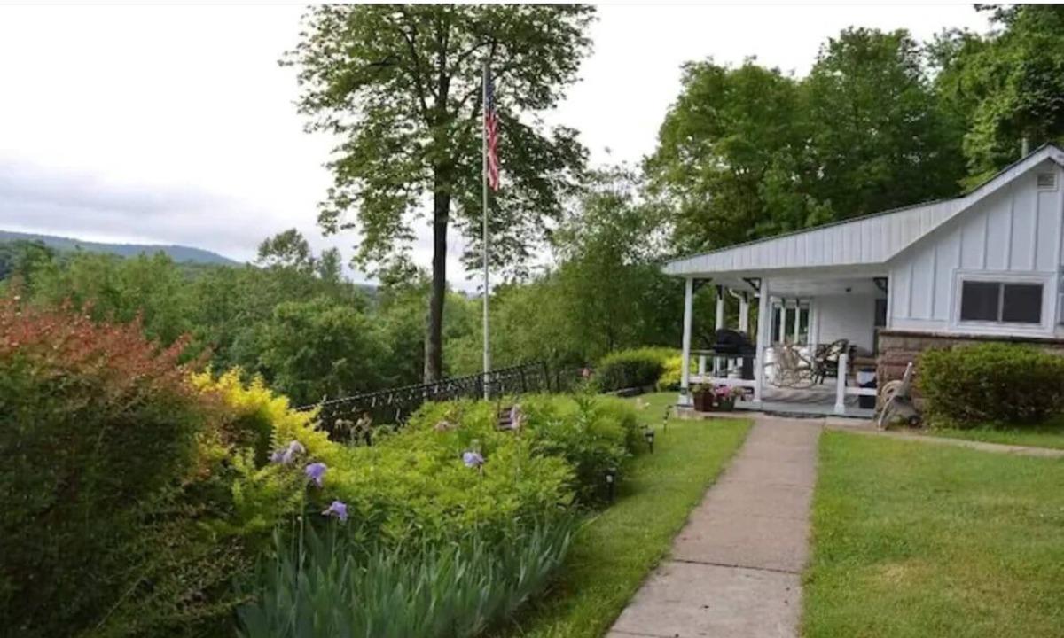 Tidioute House | Hillside Retreat Overlooking the Allegheny River. with valley views.