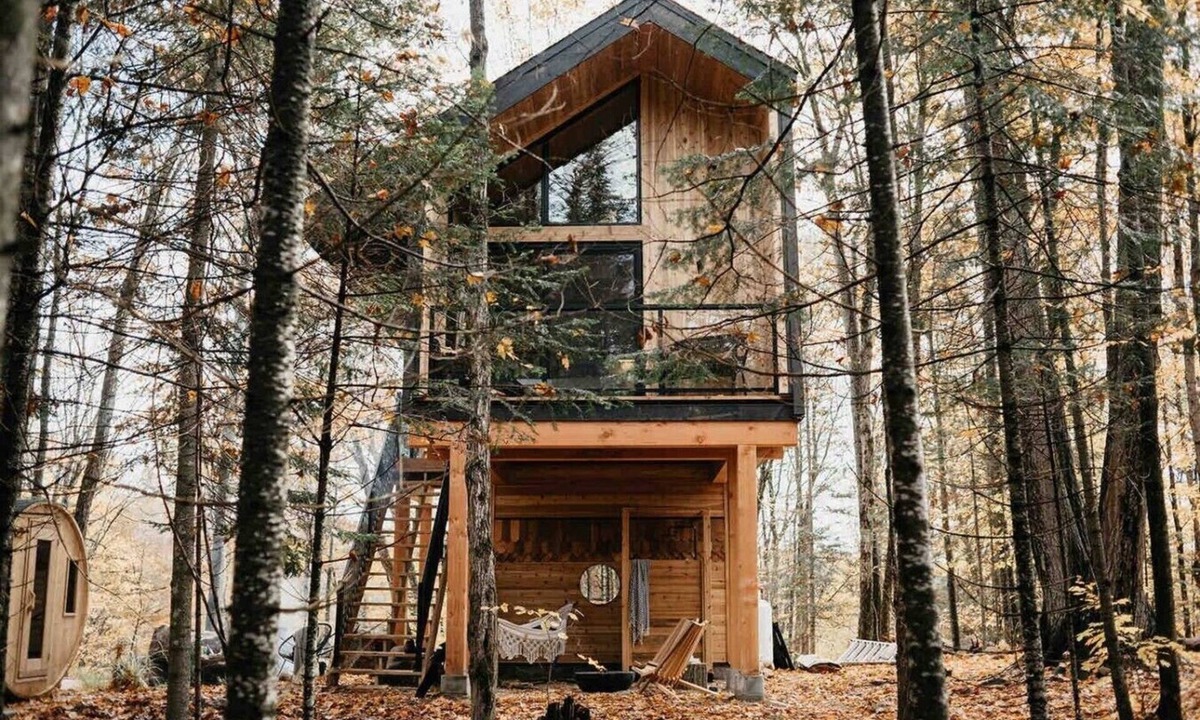 Dorset Cabin | Raven`s Roost- private luxury treehouse with sauna