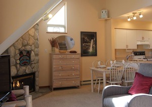 Lake Placid #329 | 1-Bedroom Creekside Condo with Kitchen and Fireplace