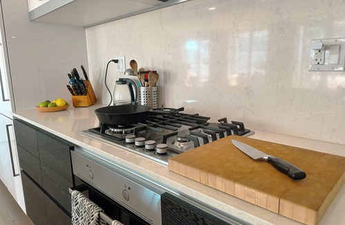 Chinatown Apartment | 2 bed, 2 bath, XL patio, short walk from stadium