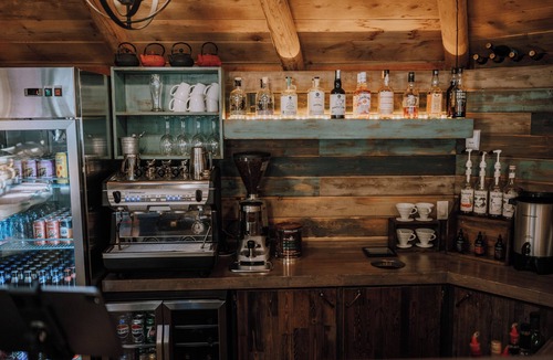 Red Deer River Crossing Cabin | Cedar Cabin: Sleeps 4 | Queen Bed | Mountain Views