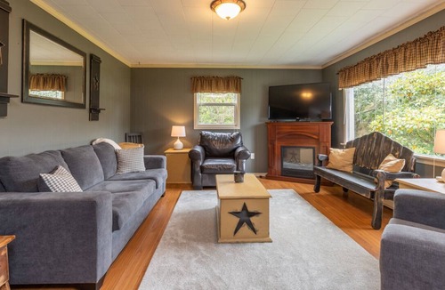 Deerfield House | Country home with cozy fireplace