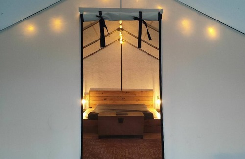 Kirkfield RV Rental | Cress Tent | Canvas Tent with Lake Access