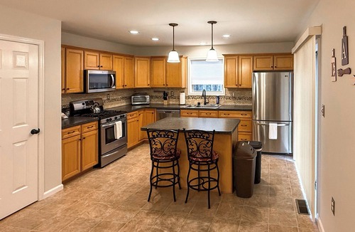 Blakeslee House | Fire Pit, Game Room, Lake, On-Site Stream Poconos!