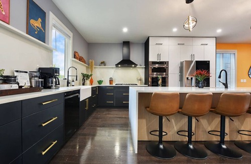 Lower Lawrenceville House | HostWise Stays - Stylish Getaway with Rooftop Deck, BBQ & Garage