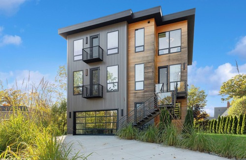 Benton Harbor House | Lake views, Hot tub, Private beach, Fire pit