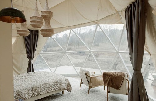 Marmora Cabin | Luxury Glamping Dome with Fire Pit and Open Field Views in Ontario, Canada