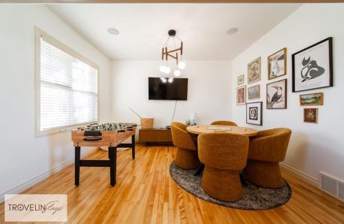 Southwest Edmonton House | Nordic Oasis near West Edmonton Mall with Hot Tub, King Ensuite & Fire Table