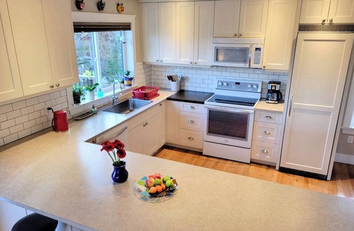 Cobble Hill House | Ocean View Island Retreat | Private Hot Tub, Sunny Patio, Walk to Beach