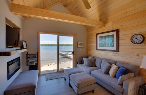 Maple City Cottage | Private Beach & Dock: Little Traverse Lake Cottage