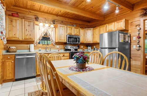 Accident Cabin | Private Pond Access! Covered Hot Tub with TV!