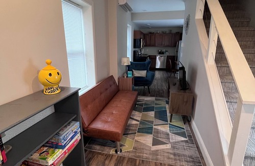Dubuque Apartment | Tiny Home, Spa Next Door, Deck, Walk to Farmers Market