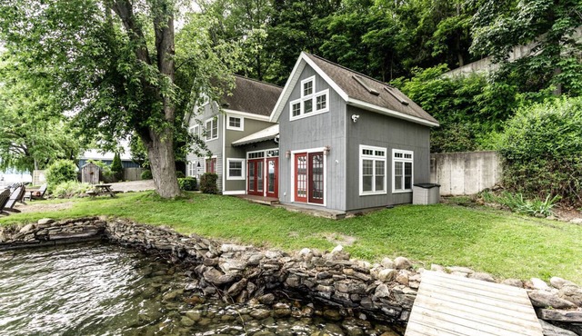 165+ private feet of direct lake frontage, with dock, grill, kayak