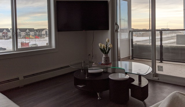 Airport Retreat YYC✈️ 2BR+2Bath+Heated Parking+AC ❤️ Cleaned with disinfectant