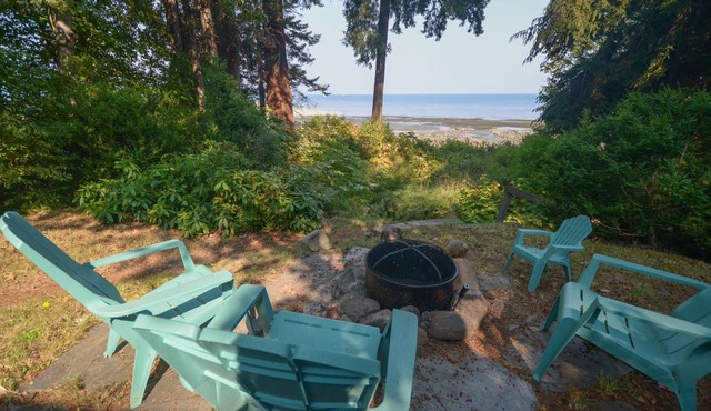 Beachfront Cottage: Brick Fireplace + Ocean Deck