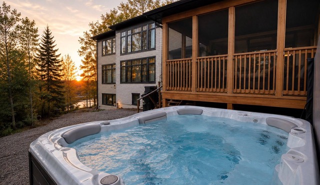 Dream Muskoka Retreat with Hot Tub, BBQ, Fire Pit, Theatre and Zen Room