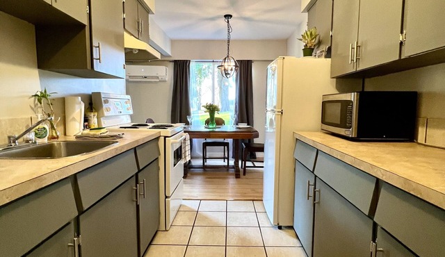Ground Level 2 Bed 1 Bath Apartment with AC- Peak a boo Ocean views