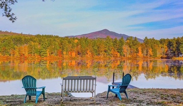 Lakefront home with private beach & dock - close to skiing