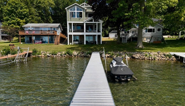 Lakefront House with Private Boat Dock, Fire Pit, & More