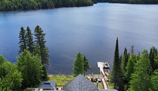 Lakefront Living with an outstanding view.