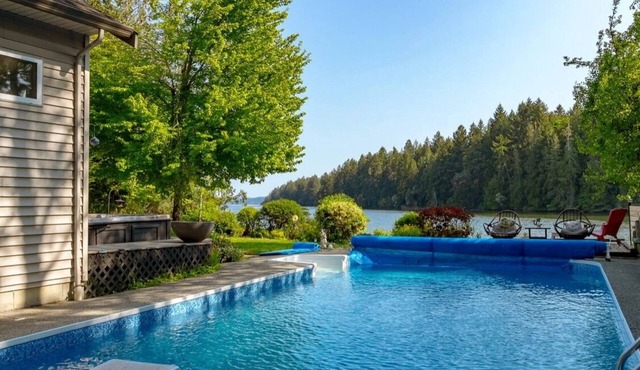 Luxury ocean dock pool villa