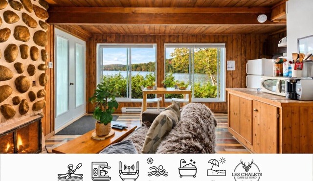 Mini chalet bord de l`eau à louer dans les Laurentides — Lac Sarrazin, Sainte-Lucie-des-Laurentides
