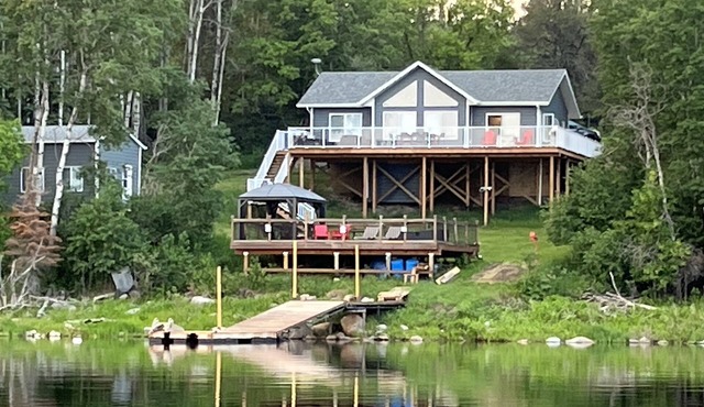 New lake front cottage on Muriel Lake near the Winnipeg River, Kenora, ON.