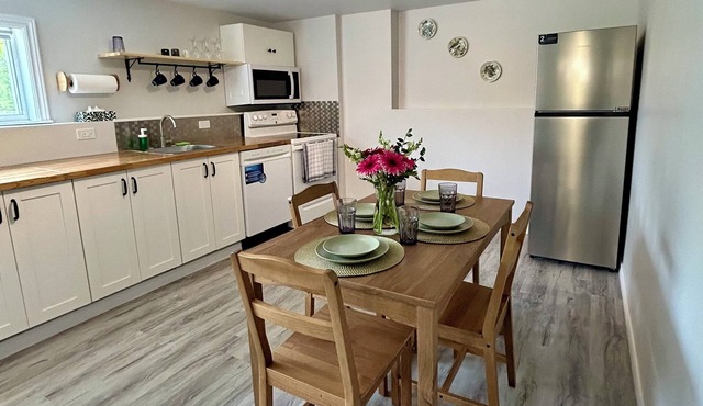 Newly built apartment with private entrance has 2 bedrooms, 1 bathroom.
