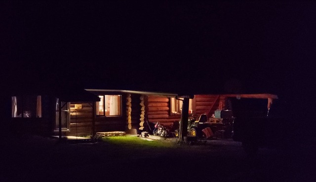Private 5 Acre Campsite Setting with Rustic Log Cabin