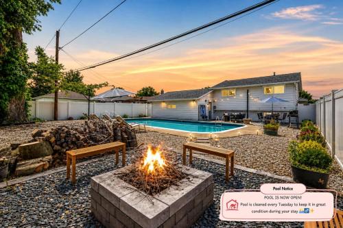 Swim and Relax with a Pool Hot Tub and Renovated HomeHop