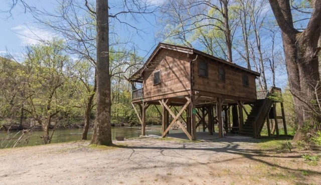 Treehouse River front with Mountain View-Wifi/Cable and Hot tub