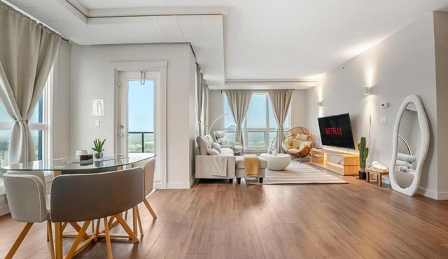 Upscale Penthouse Stay with Mountain & City Views, Free Parking, BBQ Grill, Office Space & More